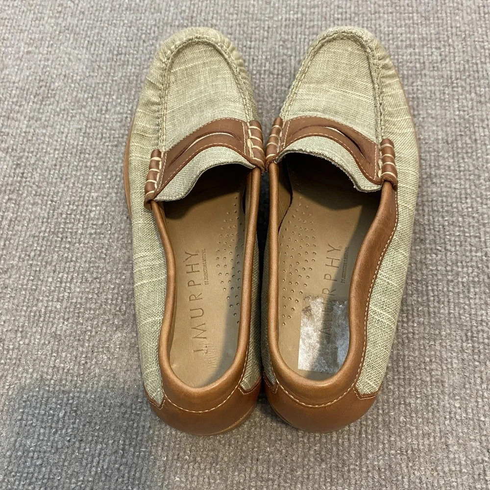 Johnston & Murphy Shoes Mens Size 8.5 M Beige Penny Loafers Slip On 59-10816